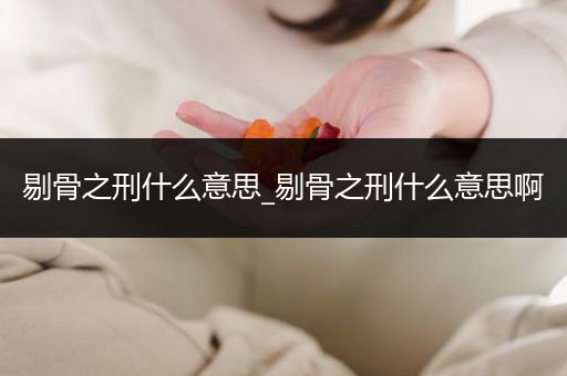 剔骨之刑什么意思_剔骨之刑什么意思啊